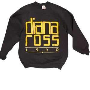 Vintage Diana Ross 1990 Tour Sweatshirt Fruit of the Loom Black Large